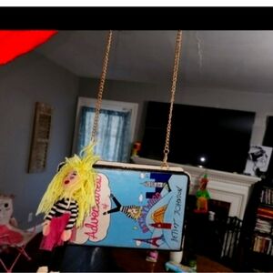 EXTREMELY RARE VINTAGE ONE OF A KIND BETSEY JOHNSON BOOK PURSE WITH BETSEY DOLL
